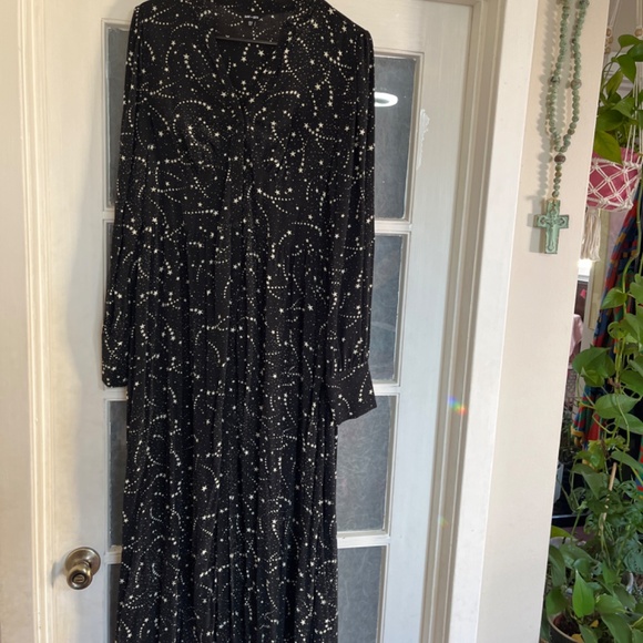 SAINT & SOFIA Black Star Galaxy Shirt Maxi Dress size 6 - Picture 11 of 14